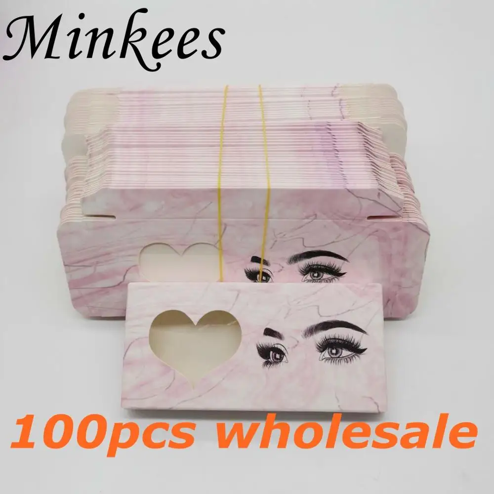 Оптовая продажа 50/100 шт бумажная коробка для накладных ресниц норковых пустая