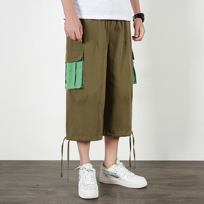 

MOGU Men Army Green Joggers Pants Summer Fashion Mens Big Pockets Ankel Cargo Pants Male Spring Streetwear Overalls Sweatpants