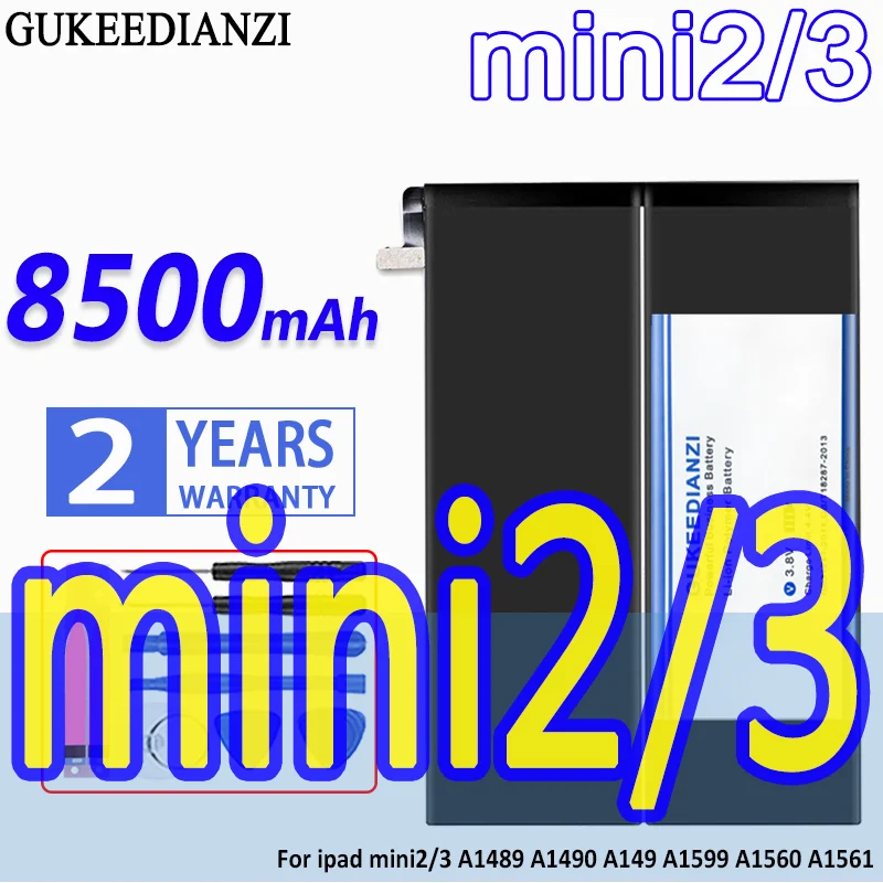 

Аккумулятор GUKEEDIANZI высокой емкости 8500 мАч для iPad mini 2 / 3 A1489 A1490 A149 A1599 A1560 A1561 mini2 mini3