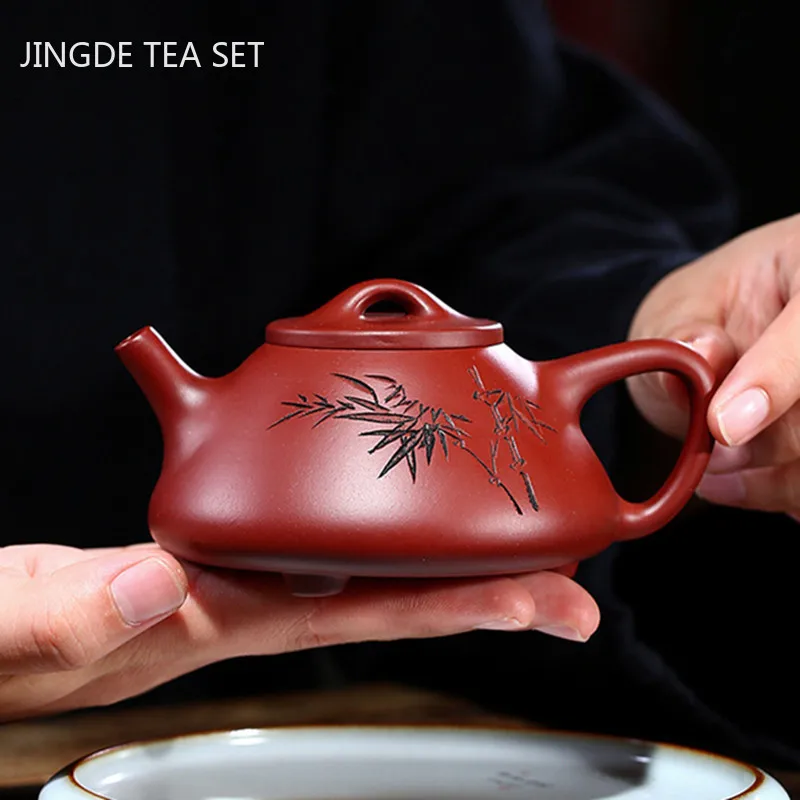 

Classic Raw Ore Dahongpao Filter Teapot Chinese Yixing Purple Clay Tea Pot Handmade Stone Scoop Beauty Kettle Tea Set Gift 180ml