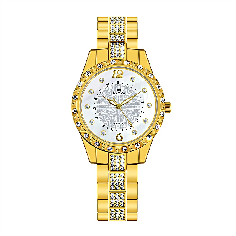BS 1529 простые блестящие стразы циферблат тренд Girly наручные часы кварцевые