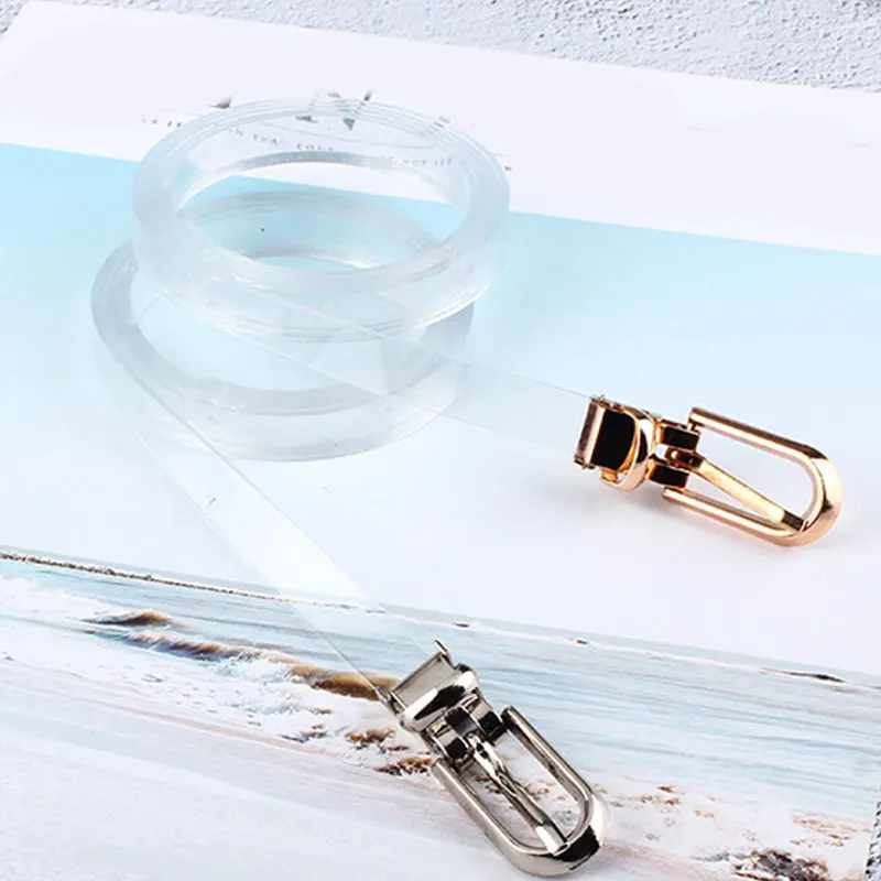 1 шт. тонкий прозрачный пояс Джинсовый с пряжкой язычком для платья модный