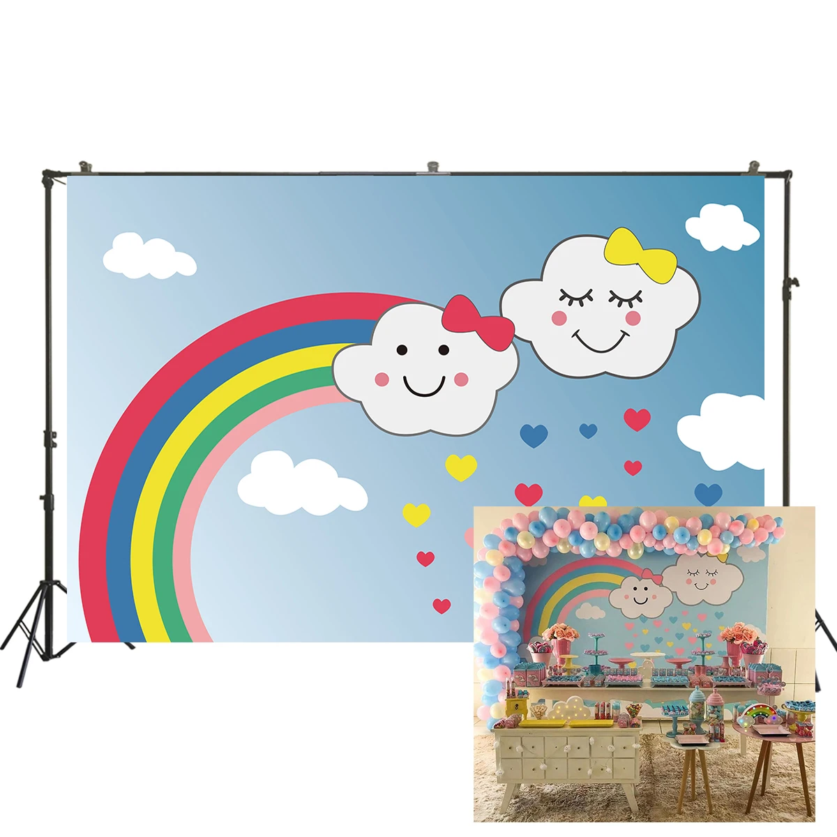 Фон для фотографирования новорожденных с изображением милого облака