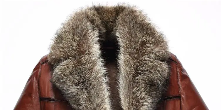 BATMO new arrival winter natrual sheepskin leather jackets men,men's raccoon fur collar& wool liner coat men N4061