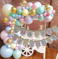 rainbow balloons unicorn birthday banner macaron balloon garland for pastel wedding party supplies ice cream party decoration