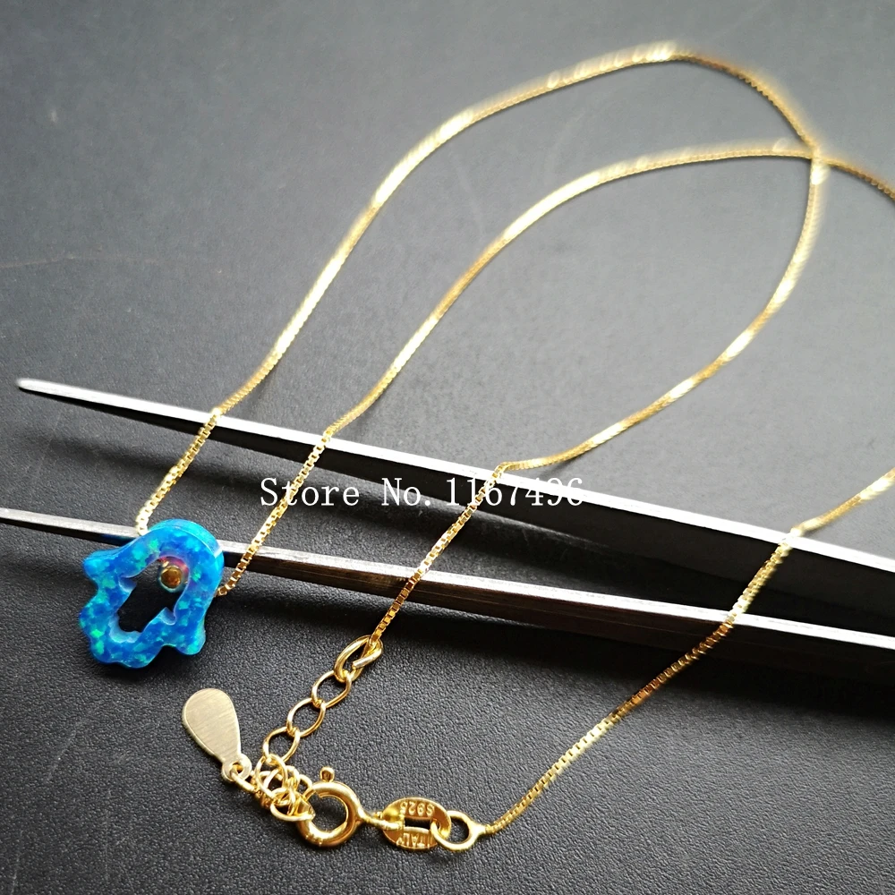 Акция! 11x13 мм опал OP05 Хамса ожерелье из искусственного серебра огненный полый и