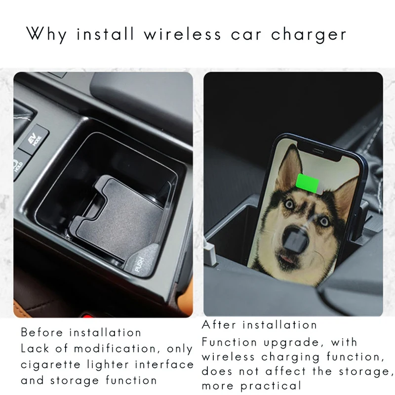 

15W Car Wireless Charger Phone Fast Charging Plate Holder for Lexus ES300H/200/260 2018-2021