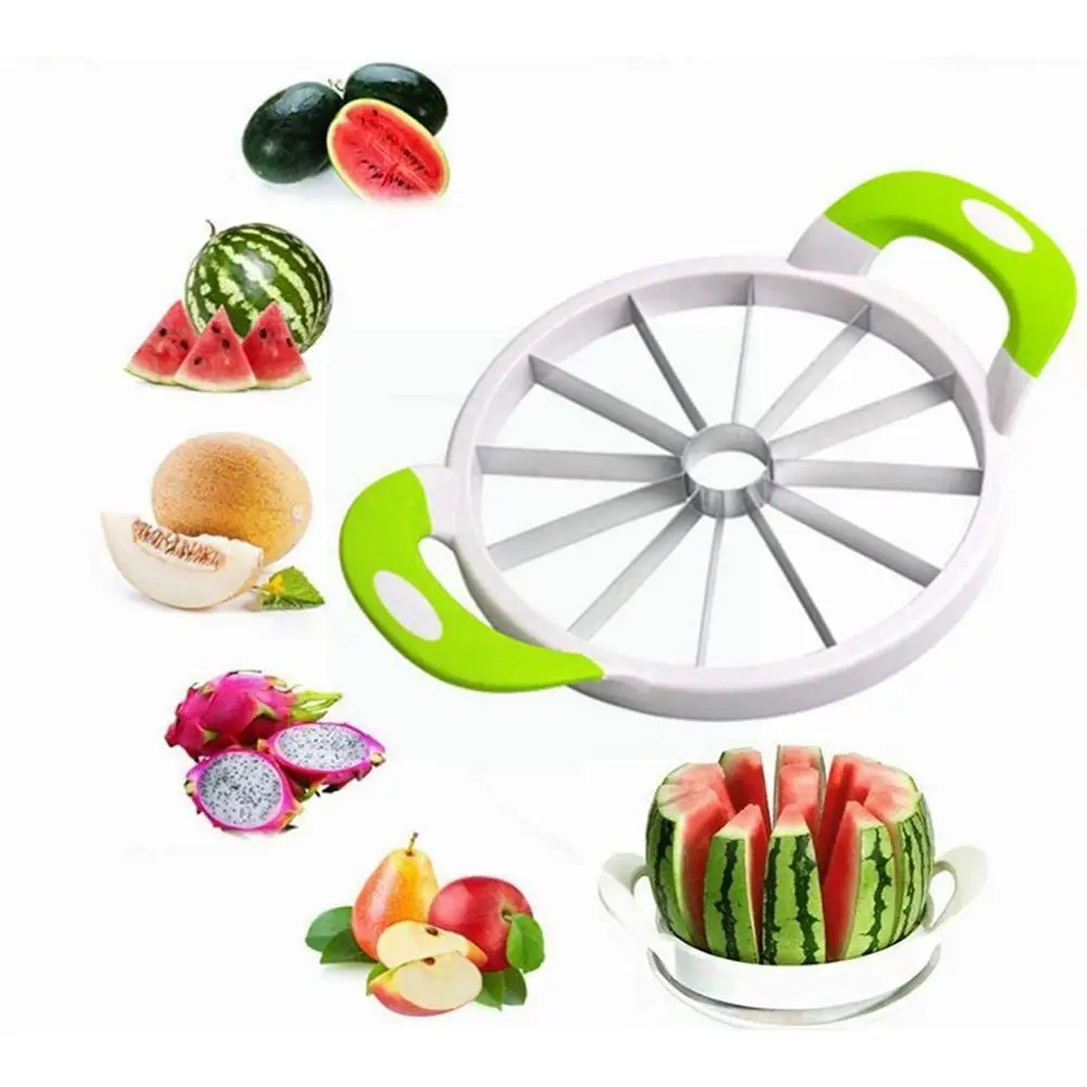 

Kitchen Watermelon Slicer Melon Cutter Knife Stainlesss Fruit Cutting Steel Practical Slicer Tools M0F7