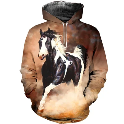 Hoodies PLstar Космос забавные животные лошадь красочные Повседневное Новая мода спортивный костюм 3DfullPrint худи/Толстовка/куртка/Для мужчин Для женщин S-5 - Цвет: Hoodies