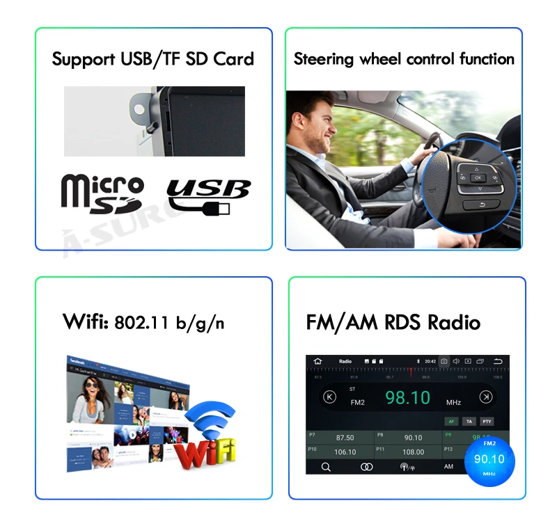 A-Sure 8 core 4 ГБ 9 ''ram Android 8 радио gps DVD для Volkswagen VW Tiguan Polo Golf 5 6 Passat Caddy Transporter Touran Sharan