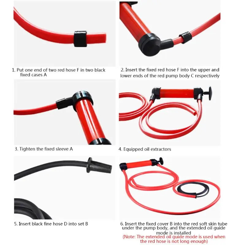 

Portable Manual Oil Pump Siphon Tube Car Hose Fuel Gas Inflatable Pump Tool L41C