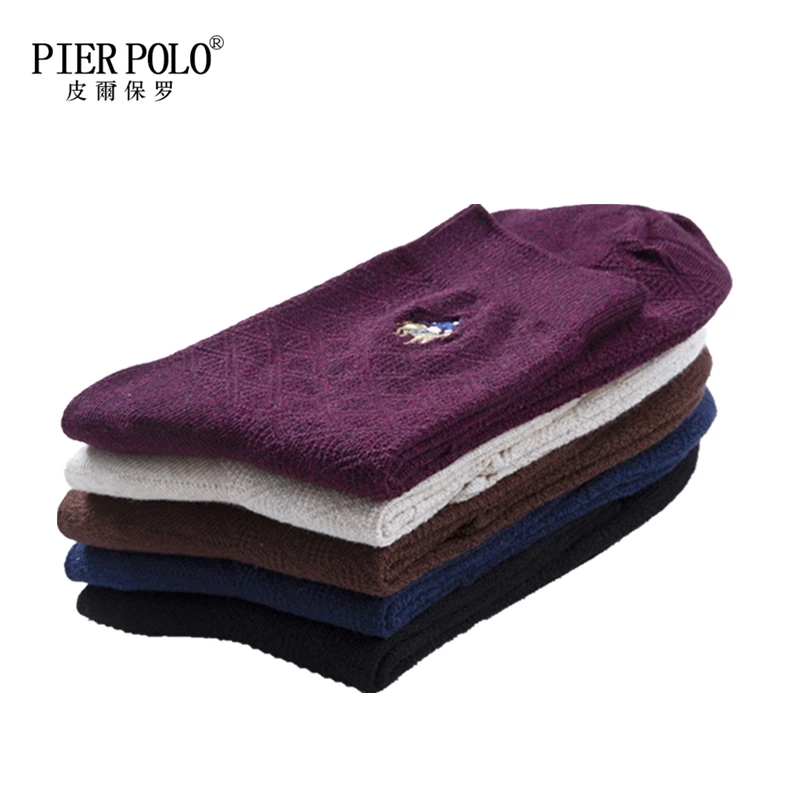 Pier Polo новые оригинальные Брендовые мужские хлопковые носки осенние и зимние однотонные теплые и дышащие носки мужские модные деловые носки