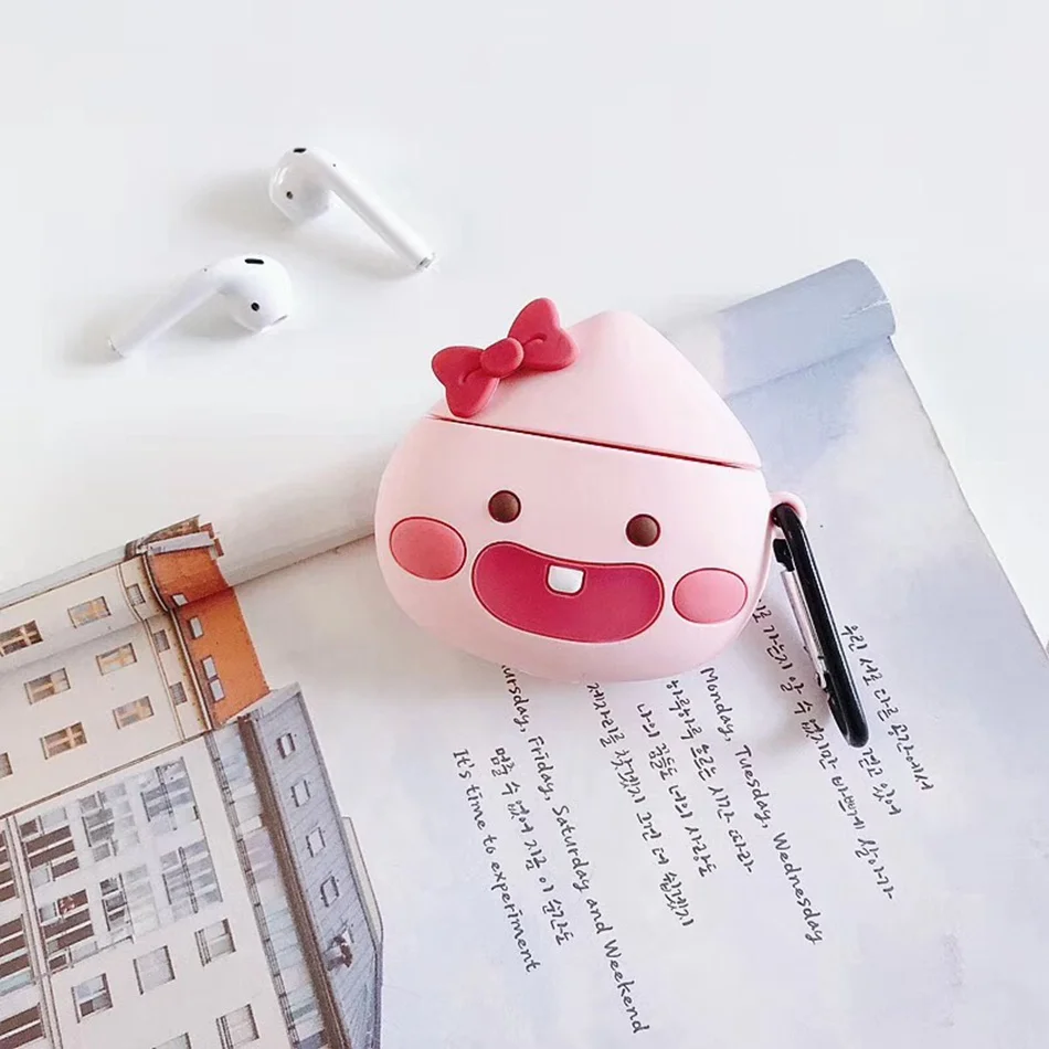 A1 Чехол для наушников AirPods с 3D рисунком "День человека", "зуб персик", Чехол для наушников Airpods 2/i10/i11 TWS, защитная крышка, крючок карабина - Цвет: A1