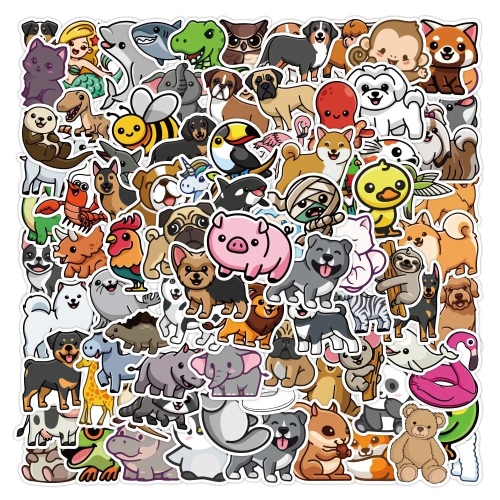 Pegatinas bonitas con dibujos de animales para motocicleta, equipaje de guitarra, monopat&iacute;n, calcoman&iacute;as de juguetes para ni&ntilde;os, regalo, 10/30/50/100 Uds.-1