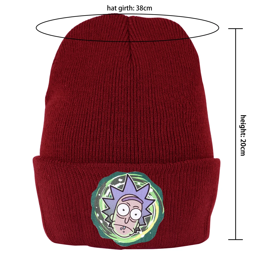 Вязаная Зимняя шапочка с мультяшным рисунком женская и мужская уличная