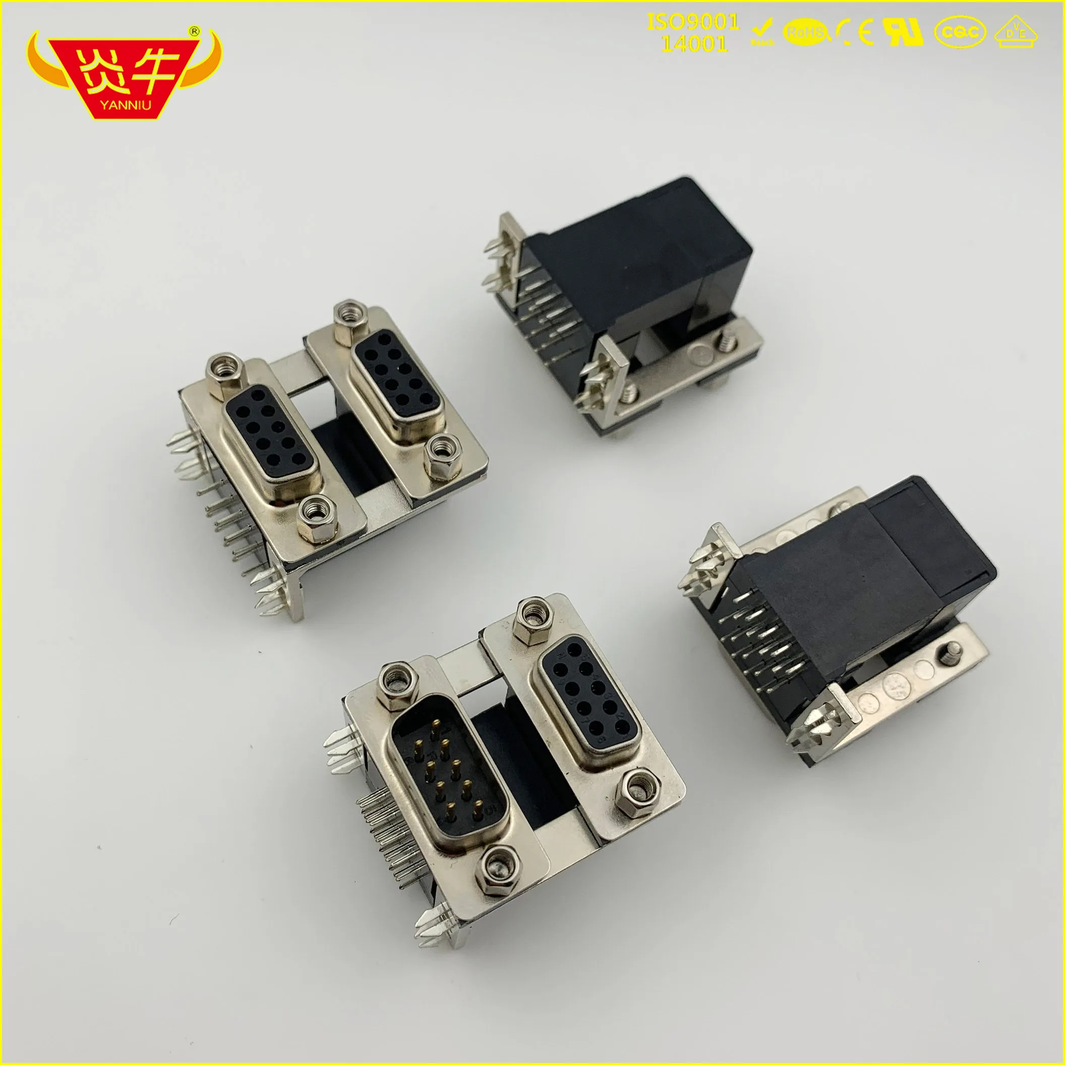

Double Layer RS232 WITH SOCKET DR9Pin D-SUB SERIES FEMALE RIGHT ANGLE PCB CONNECTOR CONTACT PART OF THE GOLD-PLATED 3Au YANNIU