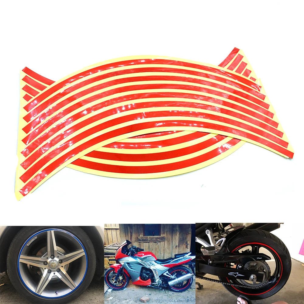Мотоцикл Стиль Ступица колеса шины Светоотражающая наклейка на машину