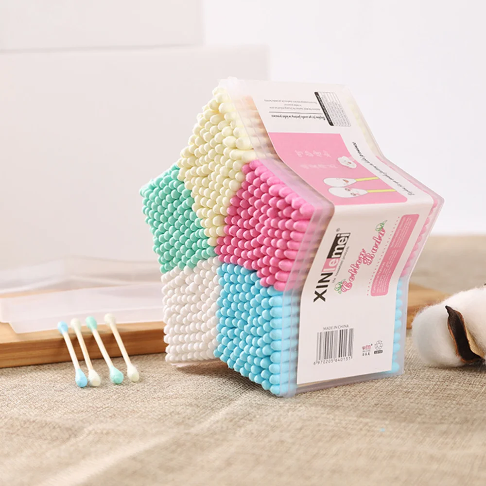 

2 Boxes Disposable Cotton Swab Double Head Swabs Multipurpose Ear Cleaning Applicator Stick Makeup Tools for Home Trip