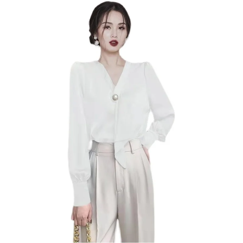 

Fashion Korean version of all-match commuter shirt women 2021 spring new casual long-sleeved shirt