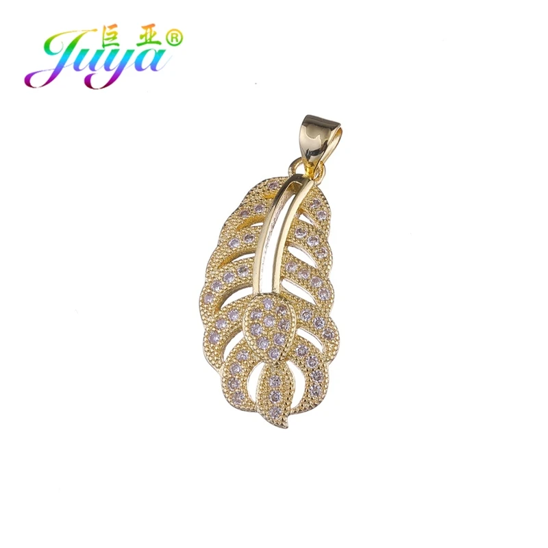 Gold Juya микро проложить Циркон Краб Микки Звезда Бабочка слон кошелек украшения с перьями для женщин девочек Мода подвеска для изготовления ожерелья - Окраска металла: Gold