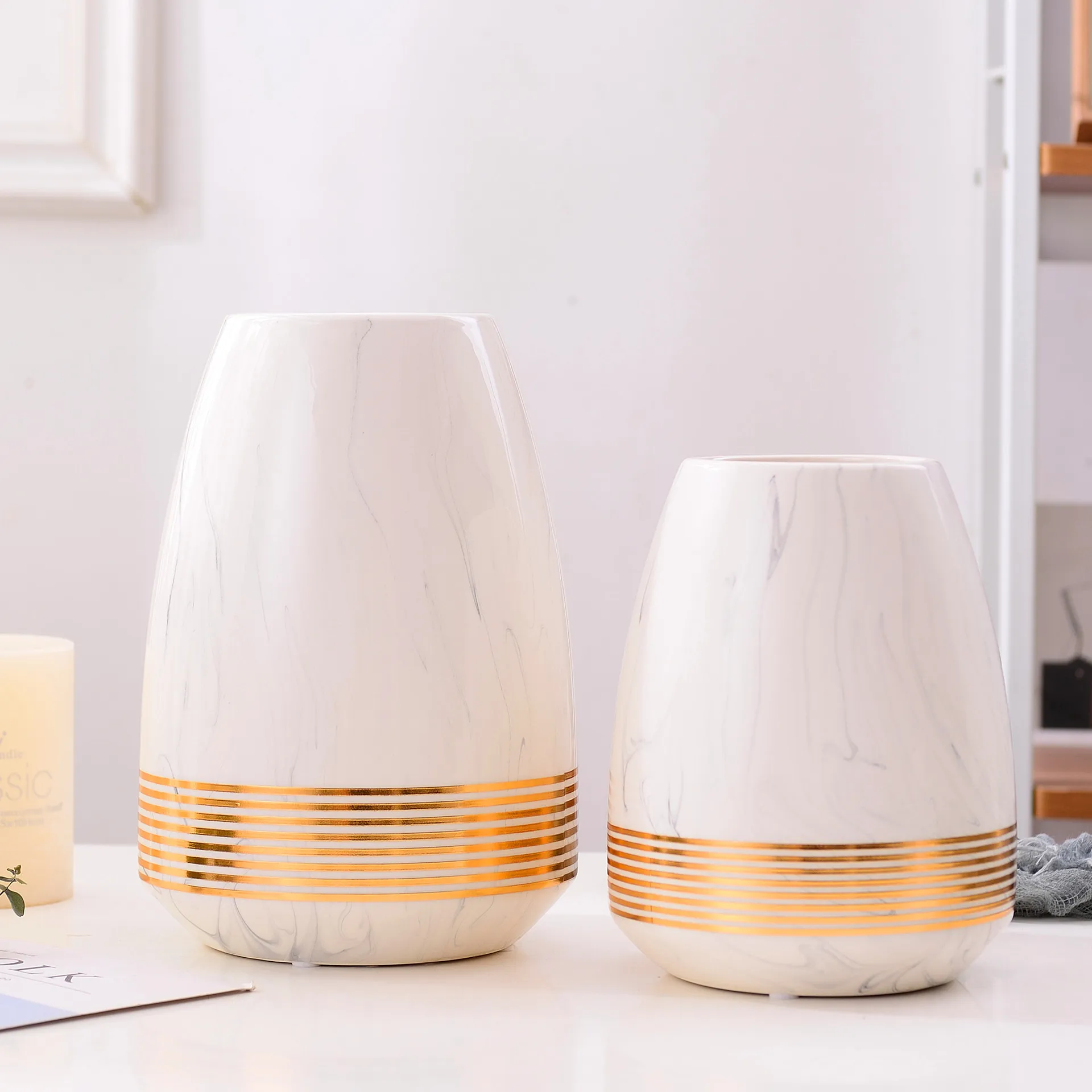 Настольные мраморные украшения для обеденного стола ваза с цветами свадебное