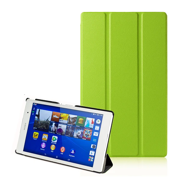 SYZ3 KST GN Кожаный чехол-подставка для sony Xperia Z3 Tablet Compact 8 дюймов с магнитом+ защита экрана+ стилус - Цвет: SYZ3 KST GN