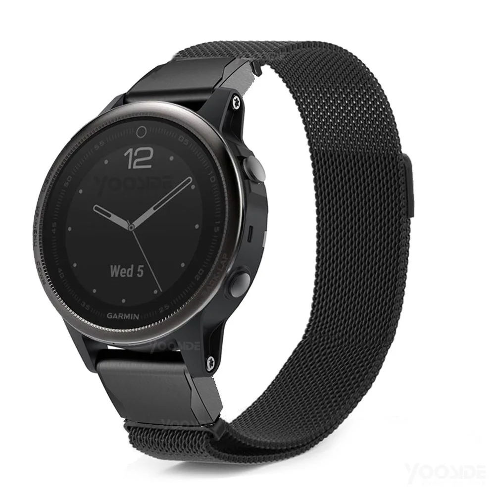 Fenix 6S Milanese Loop Магнитный браслет 20 мм Quick Fit из нержавеющей стали ремешок для часов Garmin Fenix 5S/Fenix 5S Plus