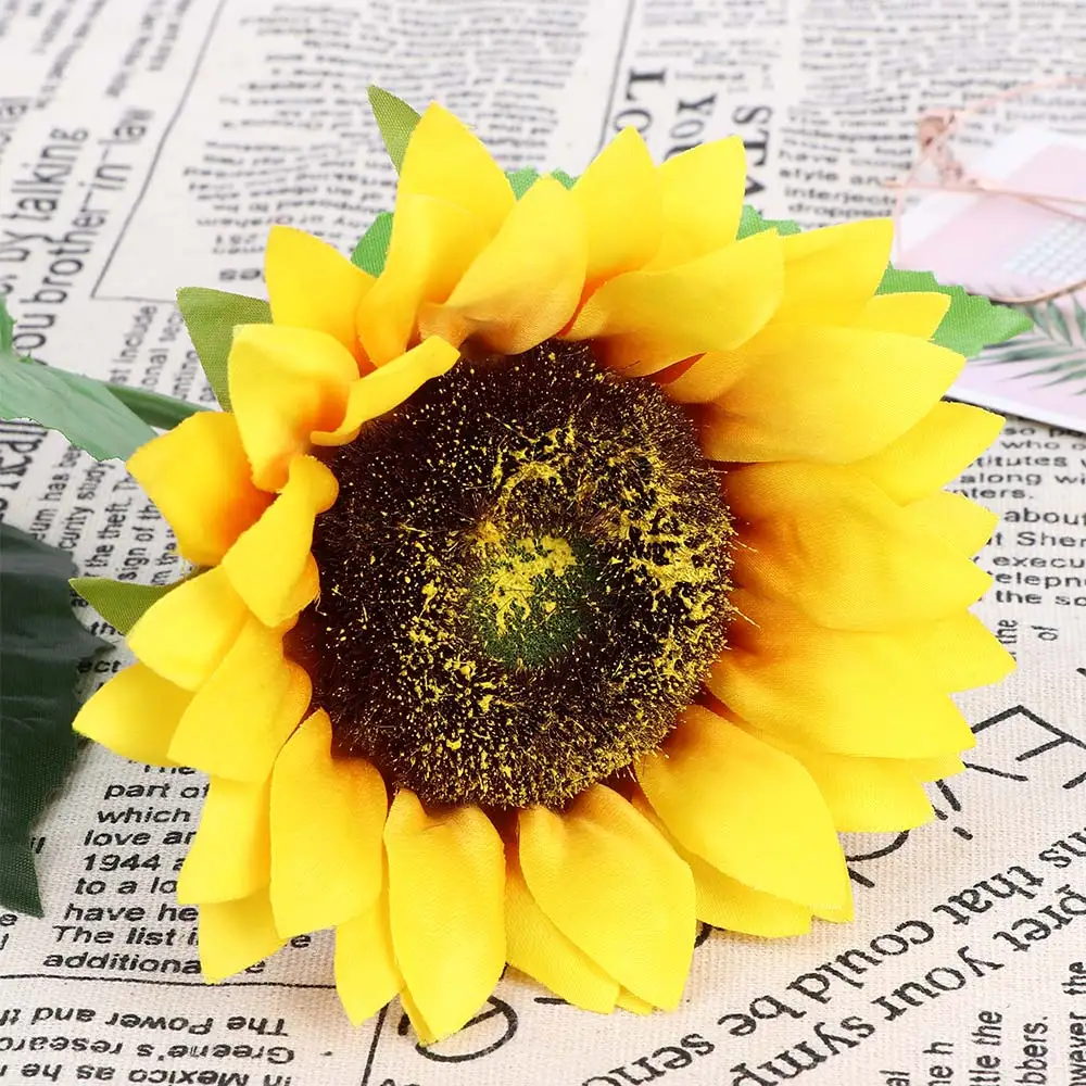 Искусственный букет подсолнухов из шелка украшение для дома свадьбы гостиной