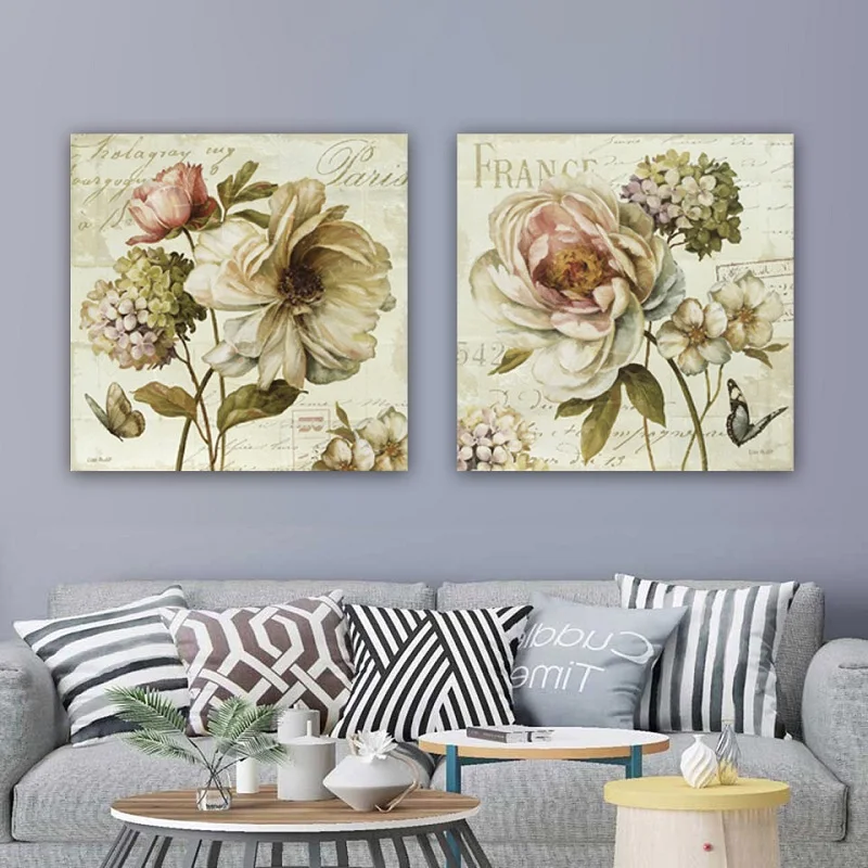 

Vintage Peony Poster Retro Big Flower Oil Painting On Canvas Wall Art Prints Picture For Bedroom Bathroom Aesthetic Room Decor