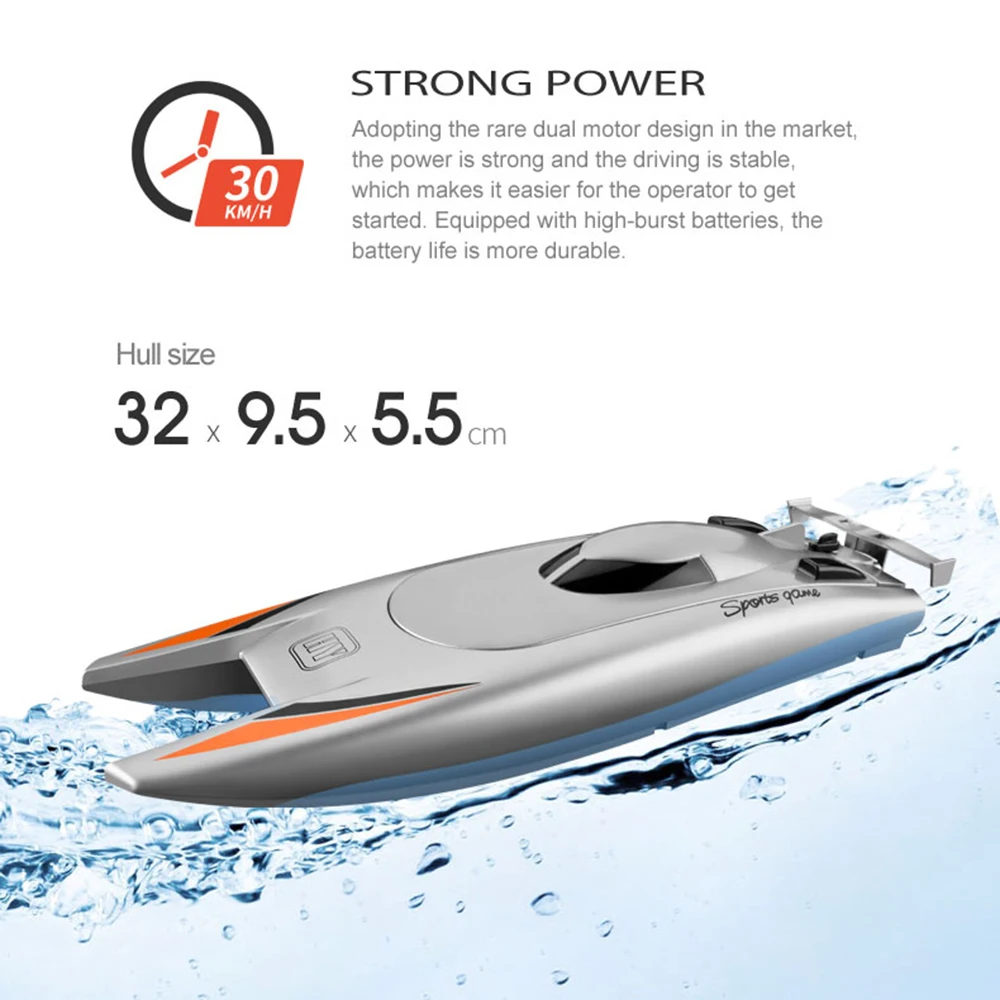 30 KM/H RC Boat 2.4 Ghz High Speed Racing Speedboat Remote Control Ship Water Game Kids Toys Children Gift enlarge