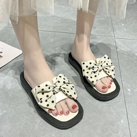 summer woman slippers bowknot casual open toe soft sandals outdoor non slip comfortable beach slippers fashion platform slides