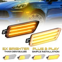 2pcs dynamic amber led side marker turn signal sequential for porsche macan 95b s turbo gts oem 95b945119 95b945120