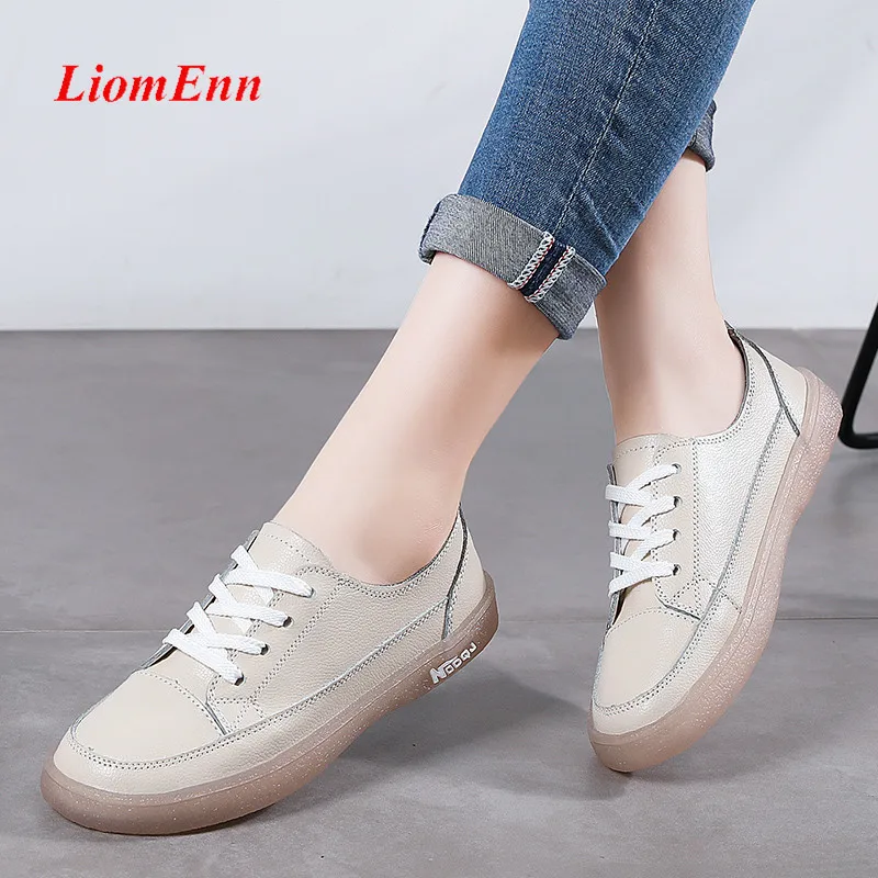 

Women's Flats Shoes 2021 Leather Flat Loafers Yellow Black White Sneakers Women Casual Shoes Ladies Shoes Tenis basket femme