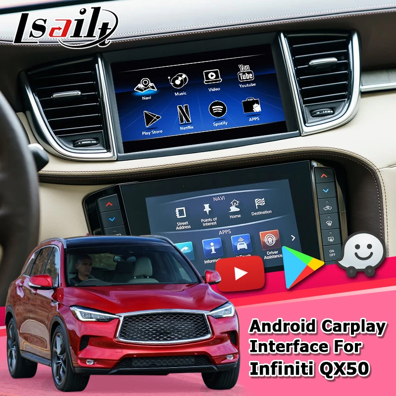 Интерфейсная приставка для Android / Carplay Infiniti QX50 2018 видеоинтерфейс GPS навигация с