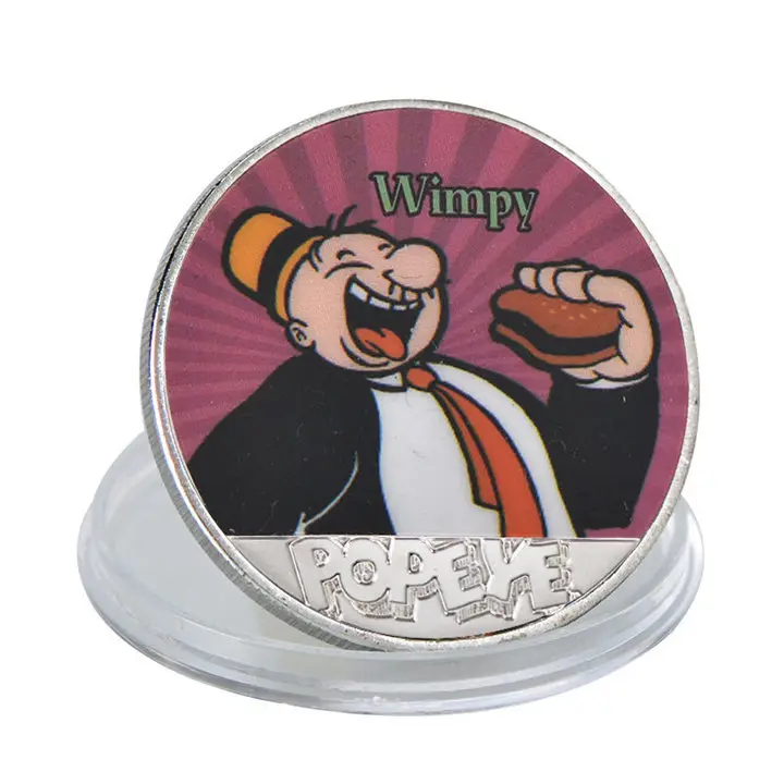 coin 4 WR Popeye Посеребренная металлическая копия монет мультяшный персонаж копия монеты коллекционные вещи Россия Подарки на день рождения сувениры - Цвет: coin 4