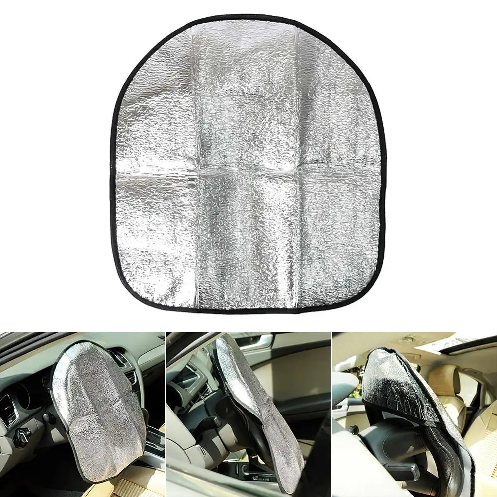 

Double Thicken Car Steering Wheel Cover Sun Shade Cover Sunshade Aluminum Foil Anti Accessories Automotive Interior Products