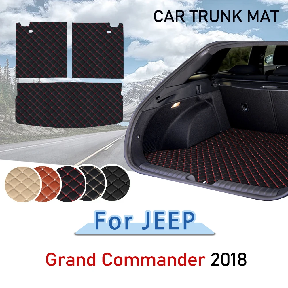 

For Jeep Grand Commander Meridian 2018 The Trunk Floor Leather Liner Cargo Compartment Floor Carpet Leather Car Trunk Mats