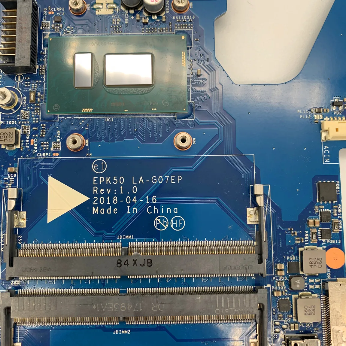 

L20374-001 L20374-601 EPK50 LA-G07EP Mainboard For HP 15-DA Laptop motherboard with SR3W0 I3-8130U 2.2Ghz DDR4 100% FULLY TESTED