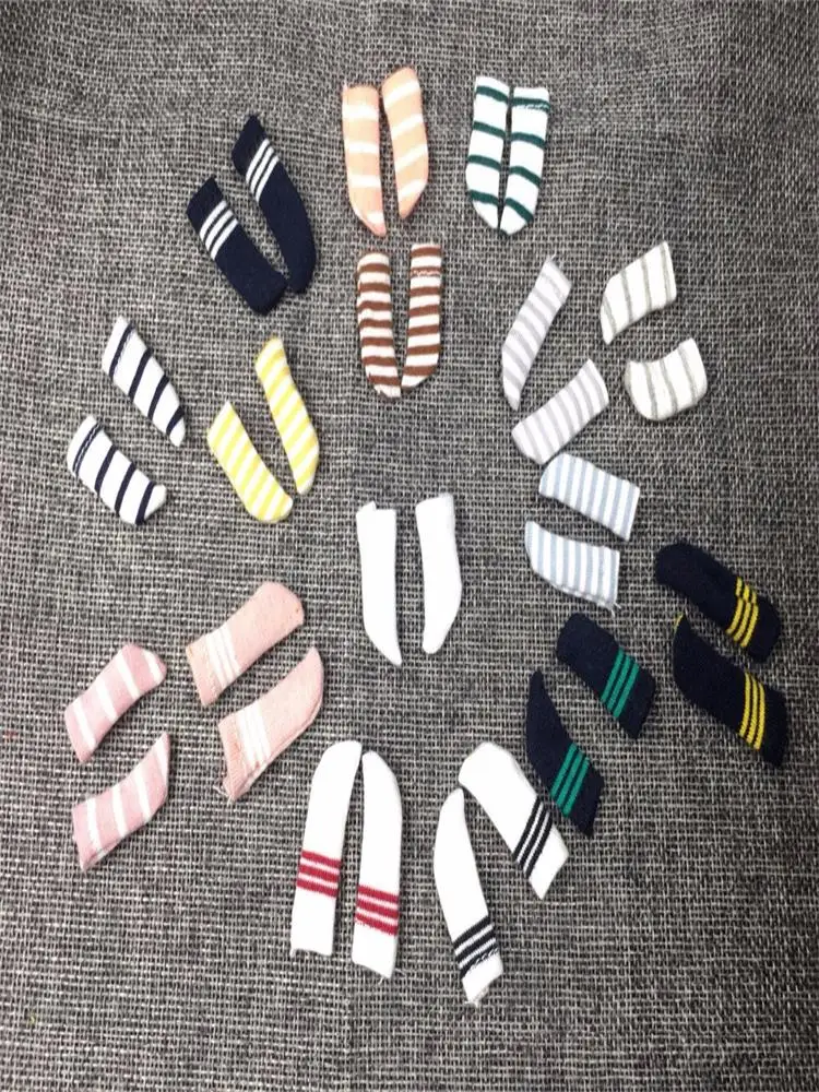 

1 Pair 4cm navy style Stripe Socks Cute Socks for ob11 1/12 bjd dolls accessories clothes for dolls