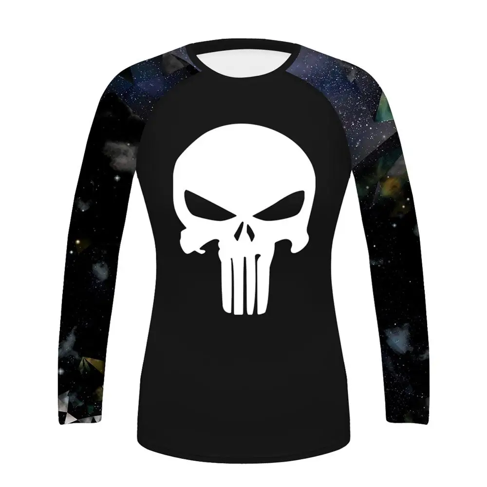 Женская тренировочная рубашка с принтом черепа для джиу-джитсу | Спорт и