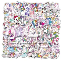 103050pcs cartoon rainbow unicorn childrens toy luggage suitcase laptop mobile phone decoration decals waterproof wholesale