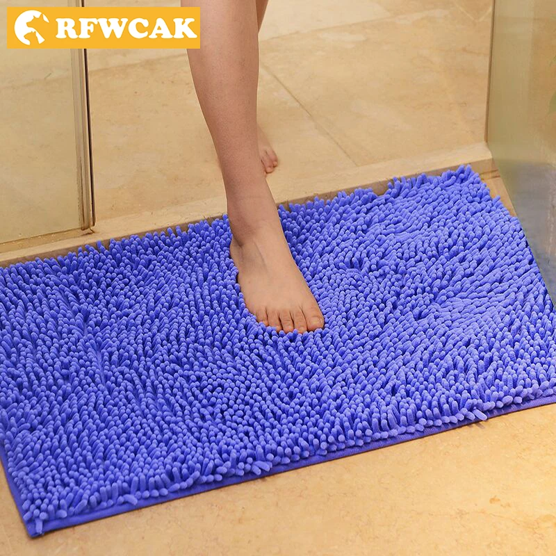 Высококачественный толстый коврик RFWCAK зеленого цвета из синели для спальни