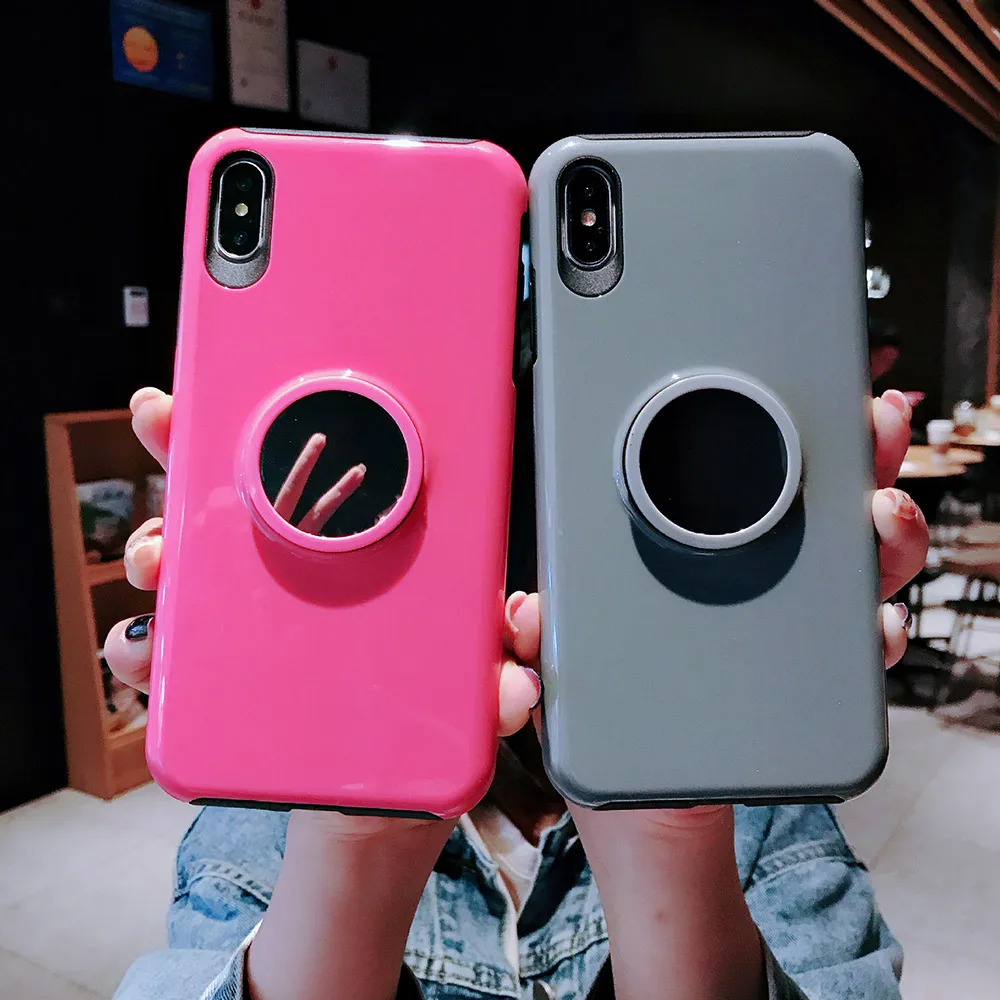 BFOLLOW зеркальная подушка безопасности корпус розетки для iPhone 6 6s 7 8 Plus X XR XS Max 11 Pro Max жесткий чехол из ПК с магнитной задней подставкой