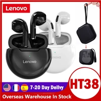 lenovo ht38 tws bluetooth earphone mini wireless earbuds with mic for iphone xiaomi sport waterproof 9d stere headphone case