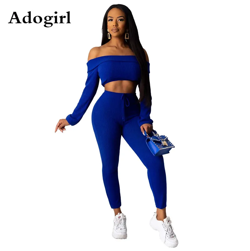 

Женский ребристый спортивный костюм из двух предметов, укороченный топ с вырезом лодочкой и длинным рукавом и брюки-карандаш на шнуровке, с...