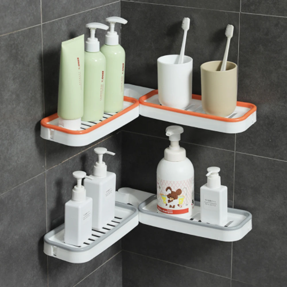 

180 Degree Rotating Storage Rack Multifunctional Wall Corner Organizer Household Storage Racks without Perforation and Draining