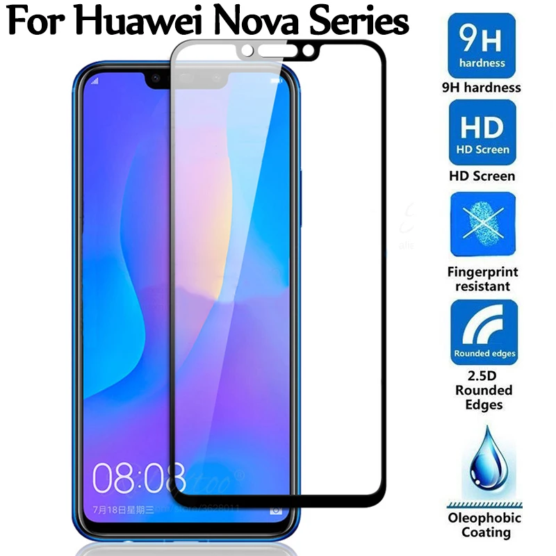 9D закаленное стекло для huawei Nova 3 3i Защита экрана для huawei P20 Pro Lite P30 Lite Полное покрытие Защитная стеклянная пленка