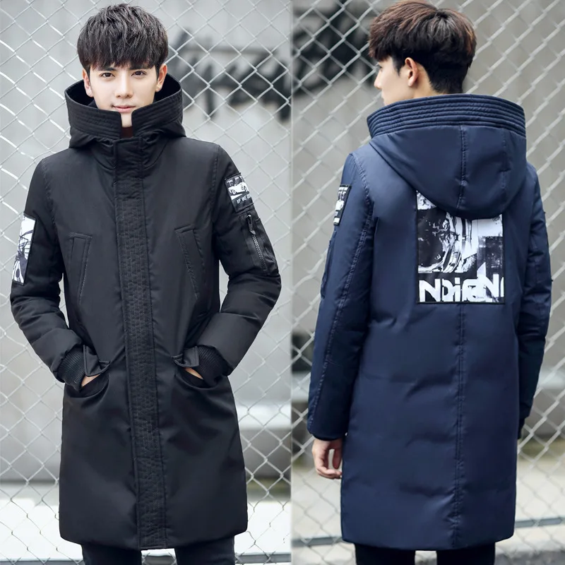 2022 Winter Jacket for Men Mid-length Coat Puffer Jacket Carton Print Men's Down Jacket Windproof Down Jacket Man's Winter Parka