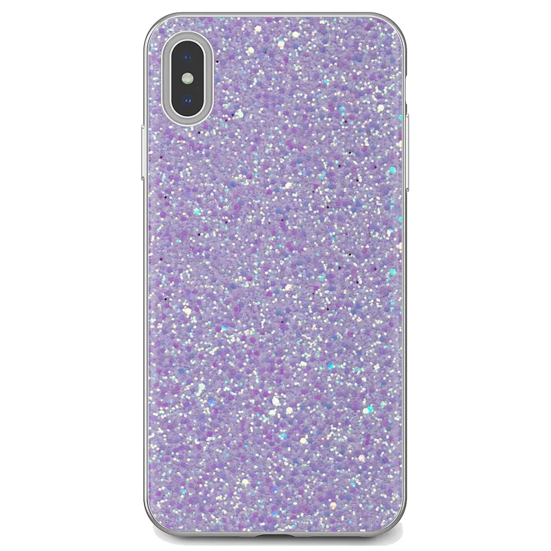 Уникальный силиконовый чехол для телефона светло-фиолетовый Блестящий