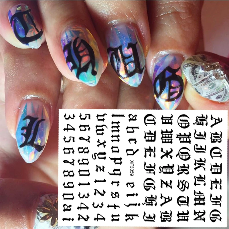 Для художественного оформления ногтей Стикеры s на ногтях надпись аксессуары